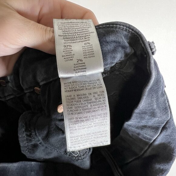 MOTHER Jeans 29 Black High Waisted Looker Ankle Skinny Stretch Blackbird Wash - Picture 12 of 12